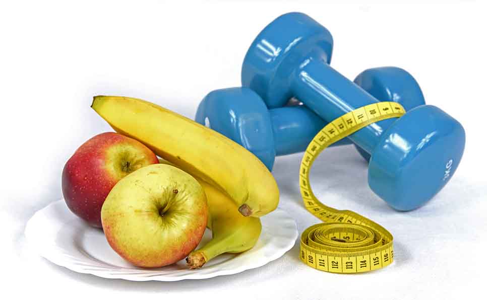 atividade física, alimentação a base de frutas